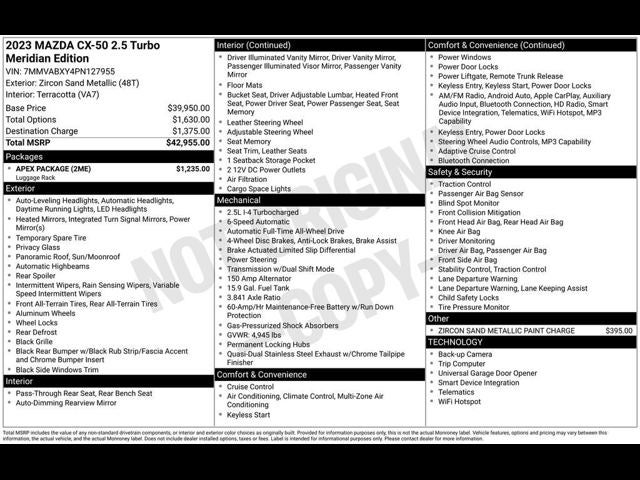 2023 Mazda Mazda CX-50 2.5 Turbo Meridian Edition