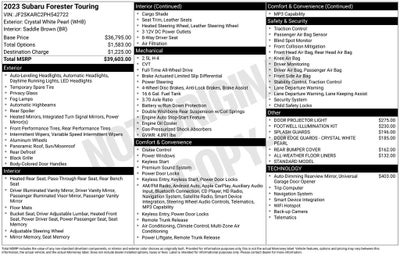 2023 Subaru Forester Touring