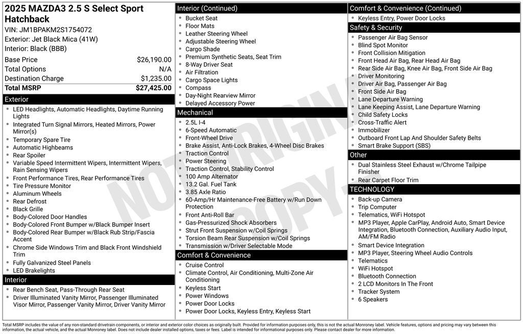 2025 Mazda Mazda3 2.5 S Select Sport