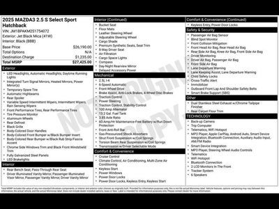 2025 Mazda Mazda3 2.5 S Select Sport