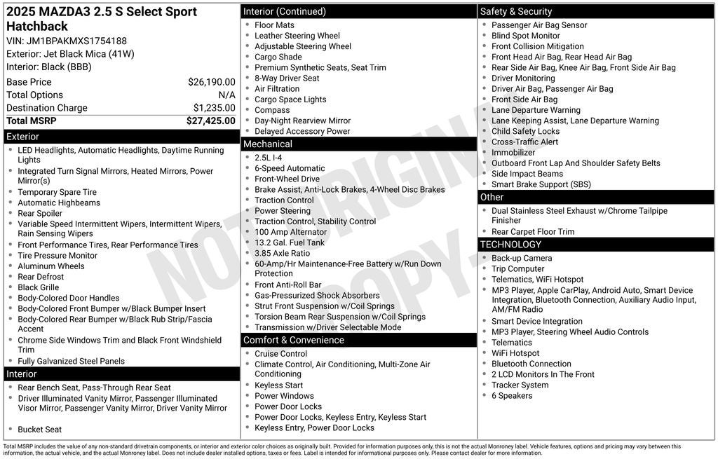 2025 Mazda Mazda3 2.5 S Select Sport