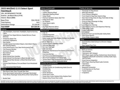 2025 Mazda Mazda3 2.5 S Select Sport