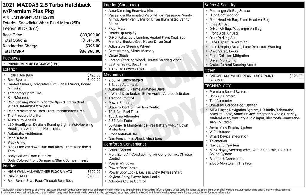 2021 Mazda Mazda3 Premium Plus