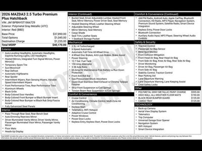 2026 Mazda Mazda3 Hatchback 2.5 Turbo Premium Plus AWD