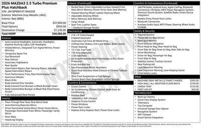 2026 Mazda Mazda3 Hatchback 2.5 Turbo Premium Plus AWD