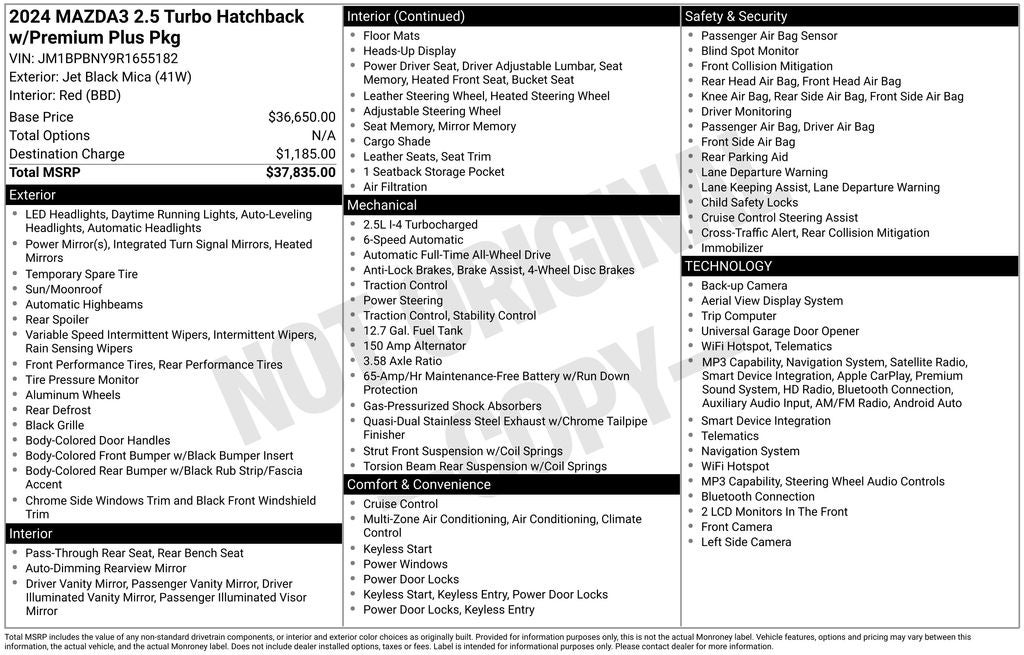 2024 Mazda Mazda3 2.5 Turbo Premium Plus Package
