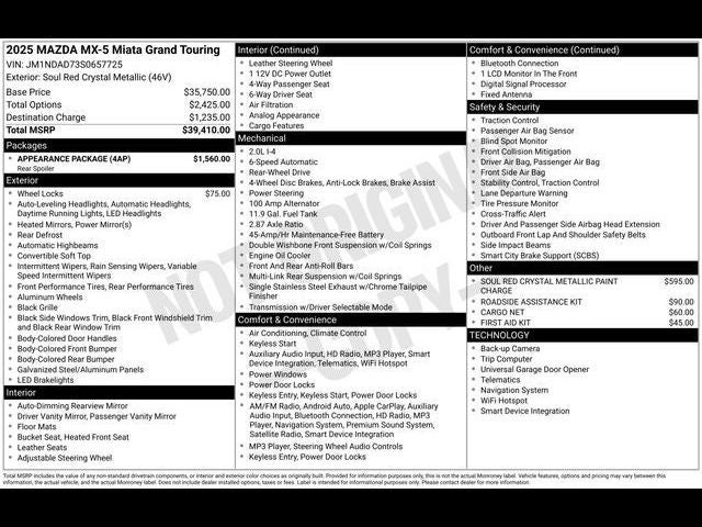 2025 Mazda Mazda MX-5 Miata Grand Touring