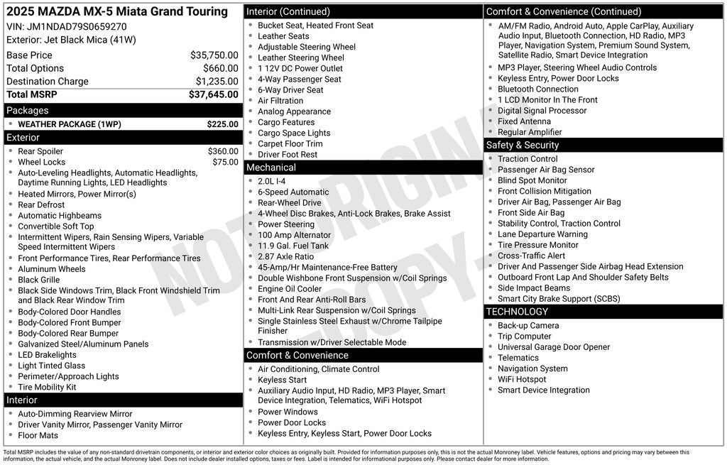 2025 Mazda Mazda MX-5 Miata Grand Touring