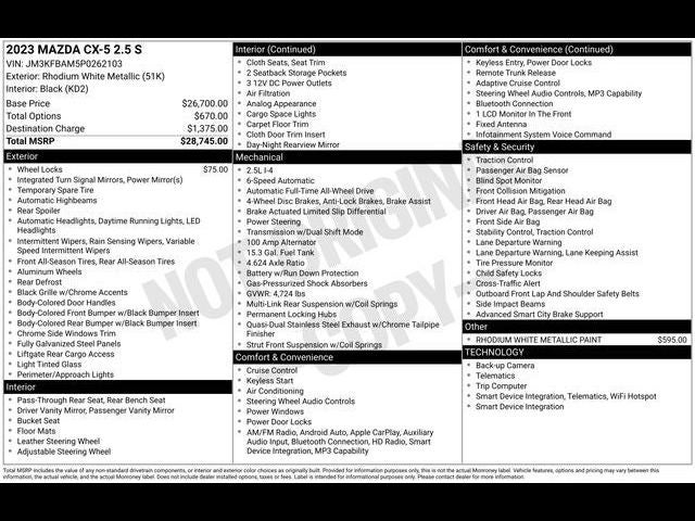 2023 Mazda Mazda CX-5 2.5 S