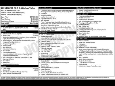 2025 Mazda Mazda CX-5 2.5 Carbon Turbo