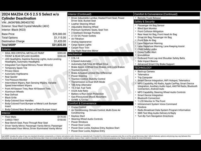2024 Mazda Mazda CX-5 2.5 S Select Package