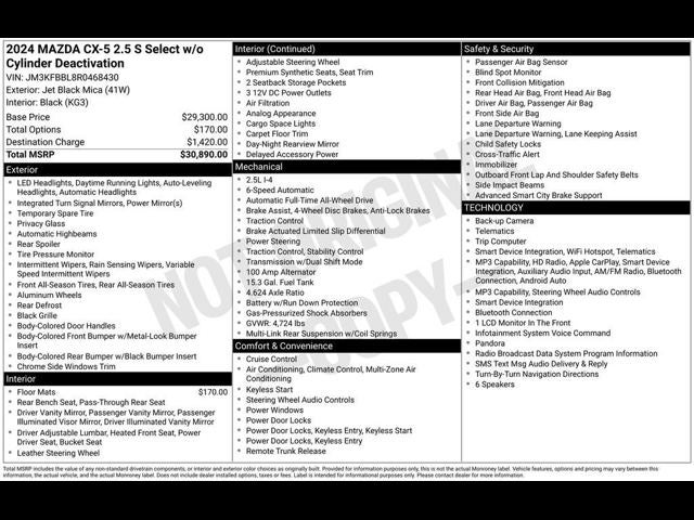 2024 Mazda Mazda CX-5 2.5 S Select Package