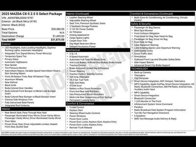2025 Mazda Mazda CX-5 2.5 S Select Package
