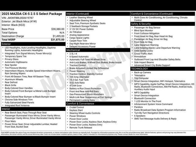 2025 Mazda Mazda CX-5 2.5 S Select Package