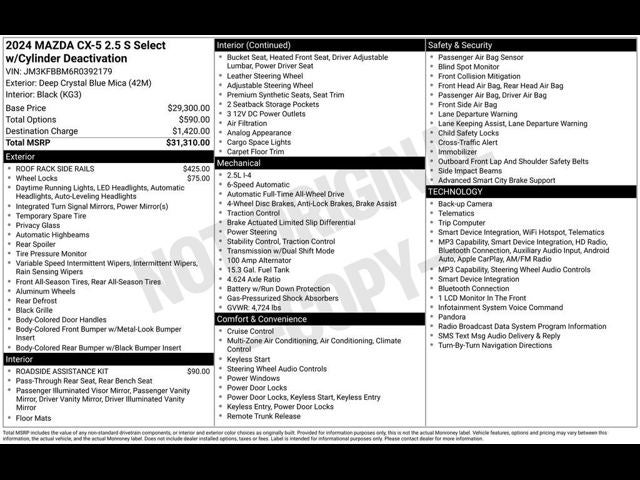 2024 Mazda Mazda CX-5 2.5 S Select Package