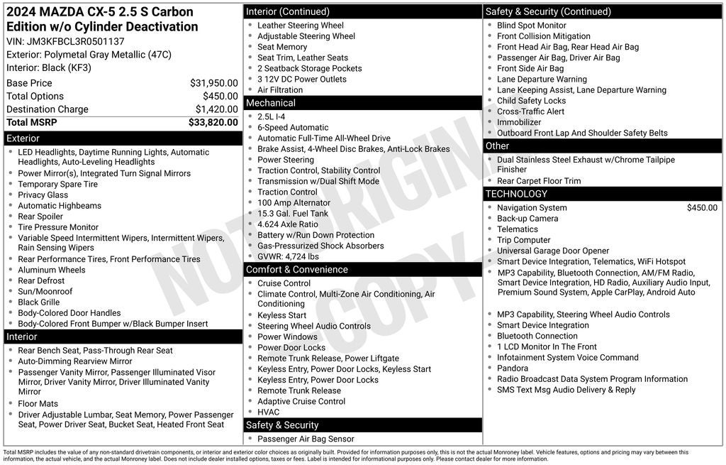 2024 Mazda Mazda CX-5 2.5 S Carbon Edition