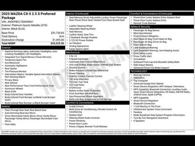 2025 Mazda Mazda CX-5 2.5 S Preferred Package