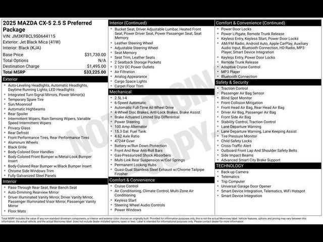 2025 Mazda Mazda CX-5 2.5 S Preferred Package