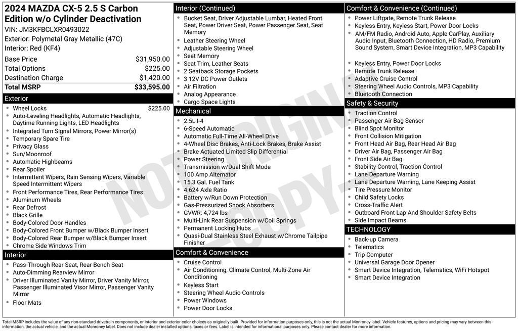 2024 Mazda Mazda CX-5 2.5 S Carbon Edition