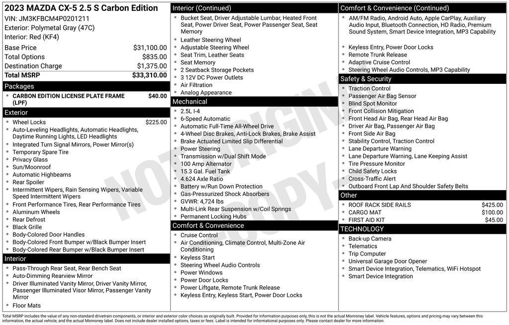 2023 Mazda Mazda CX-5 2.5 S Carbon Edition