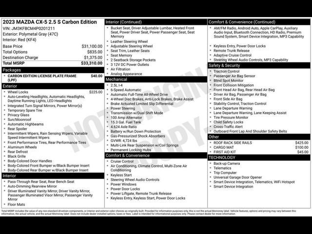 2023 Mazda Mazda CX-5 2.5 S Carbon Edition