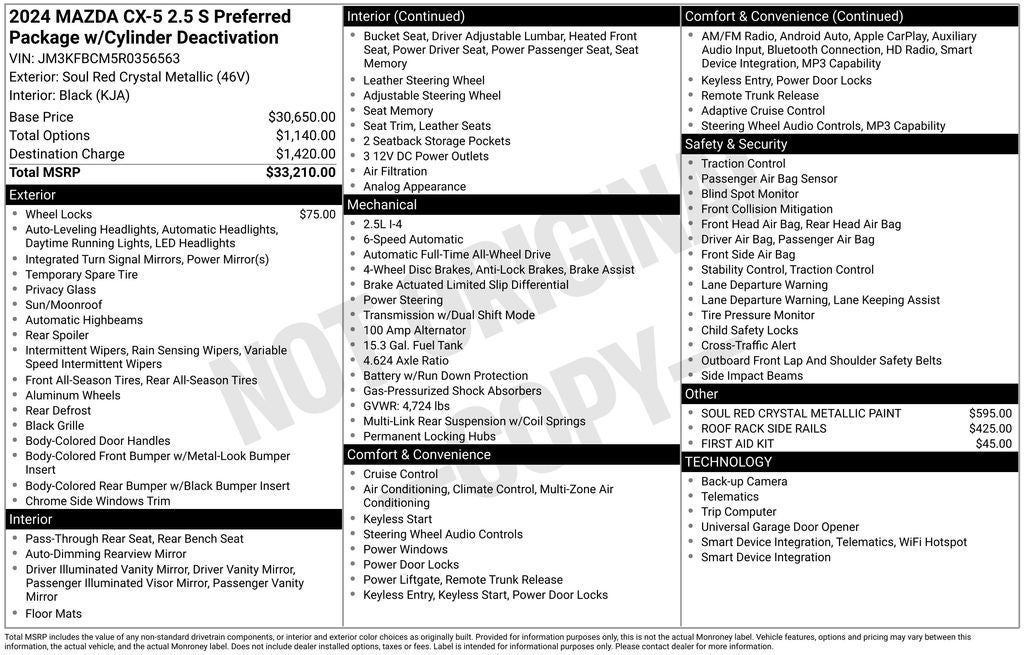 2024 Mazda Mazda CX-5 2.5 S Preferred Package