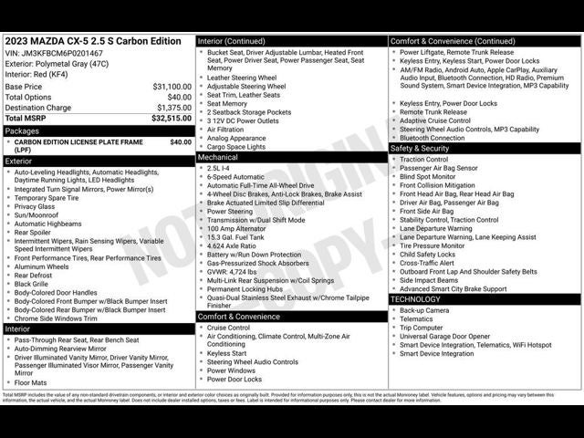 2023 Mazda Mazda CX-5 2.5 S Carbon Edition