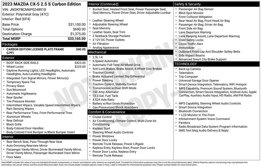2023 Mazda Mazda CX-5 2.5 S Carbon Edition