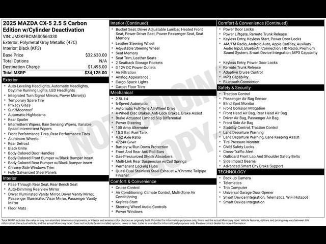 2025 Mazda Mazda CX-5 2.5 S Carbon Edition