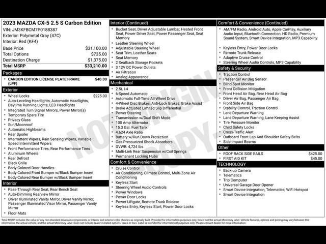2023 Mazda Mazda CX-5 2.5 S Carbon Edition