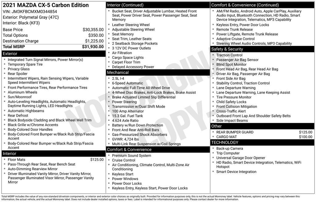 2021 Mazda Mazda CX-5 Carbon Edition