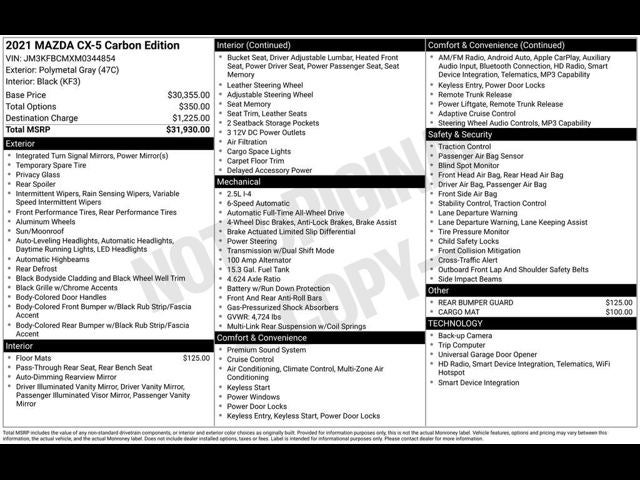 2021 Mazda Mazda CX-5 Carbon Edition