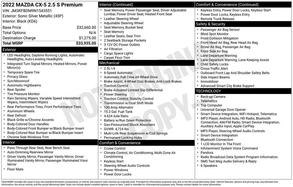 2022 Mazda Mazda CX-5 2.5 S Premium Package