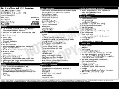 2022 Mazda Mazda CX-5 2.5 S Premium Package