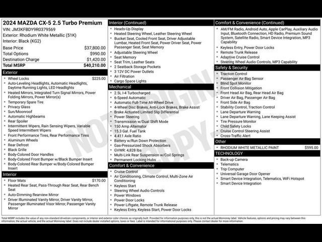 2024 Mazda Mazda CX-5 2.5 Turbo Premium