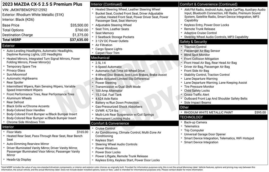 2023 Mazda Mazda CX-5 2.5 S Premium Plus Package