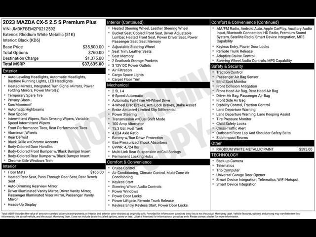 2023 Mazda Mazda CX-5 2.5 S Premium Plus Package