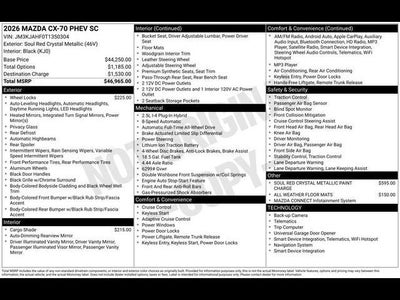 2026 Mazda Mazda CX-70 Plug-In Hybrid SC AWD