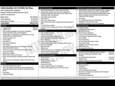 2026 Mazda Mazda CX-70 Plug-In Hybrid SC Plus AWD