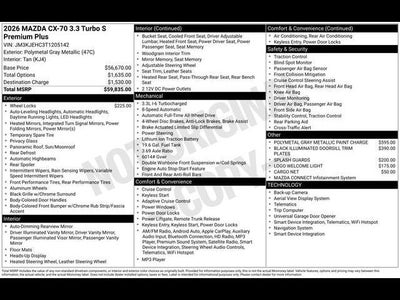 2026 Mazda Mazda CX-70 3.3 Turbo S Premium Plus AWD