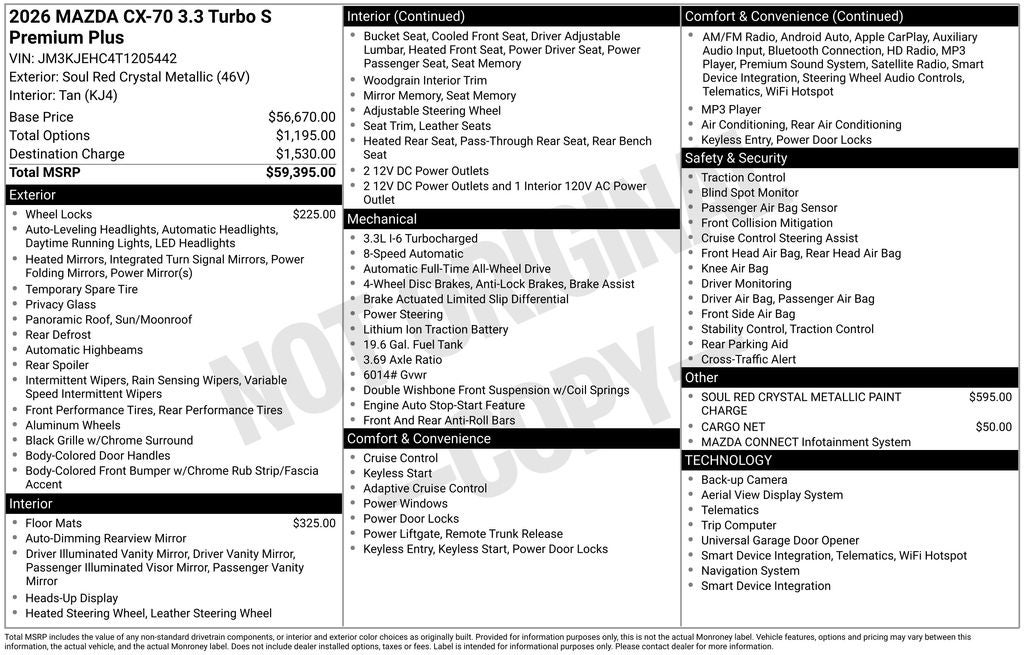 2026 Mazda Mazda CX-70 3.3 Turbo S Premium Plus