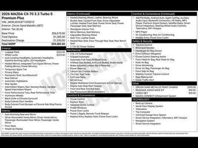2026 Mazda Mazda CX-70 3.3 Turbo S Premium Plus AWD