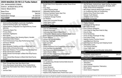 2025 Mazda Mazda CX-90 3.3 Turbo Select