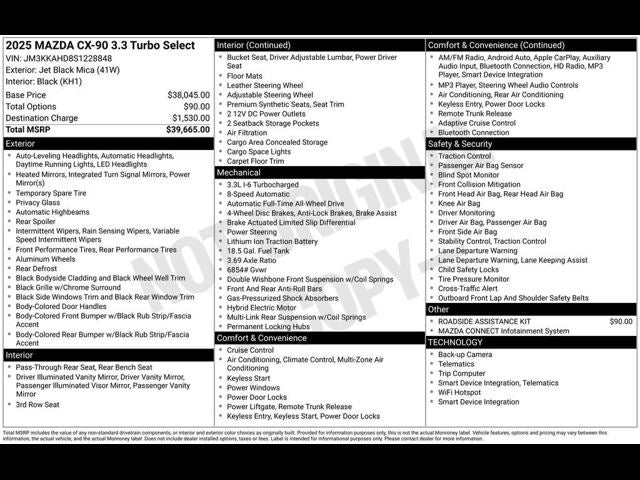 2025 Mazda Mazda CX-90 3.3 Turbo Select