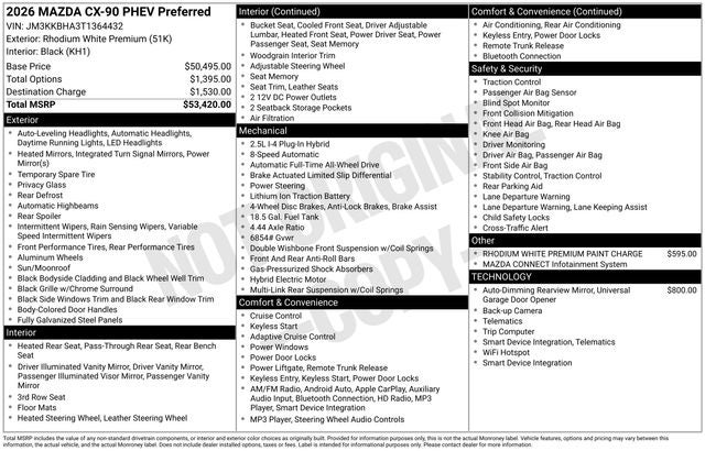 2026 Mazda Mazda CX-90 PHEV Preferred
