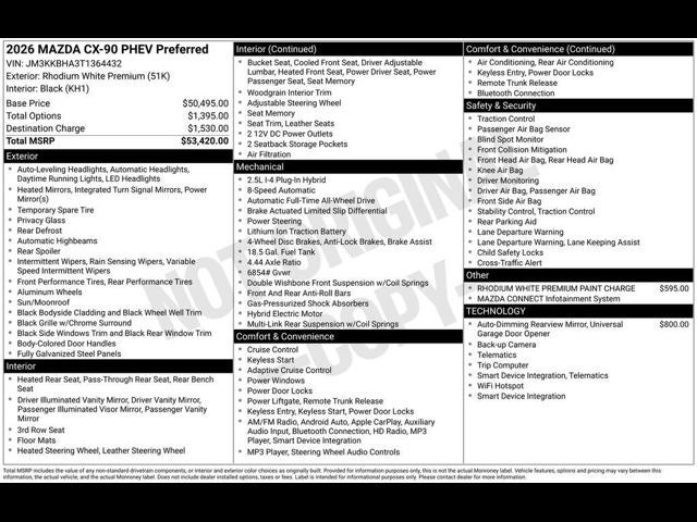 2026 Mazda Mazda CX-90 Plug-In Hybrid Preferred AWD
