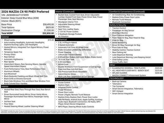 2026 Mazda Mazda CX-90 Plug-In Hybrid Preferred AWD