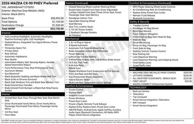 2026 Mazda Mazda CX-90 Plug-In Hybrid Preferred AWD