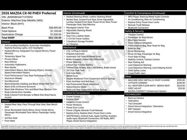 2026 Mazda Mazda CX-90 Plug-In Hybrid Preferred AWD