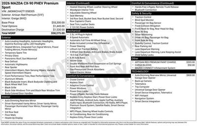 2026 Mazda Mazda CX-90 Plug-In Hybrid Premium Sport AWD